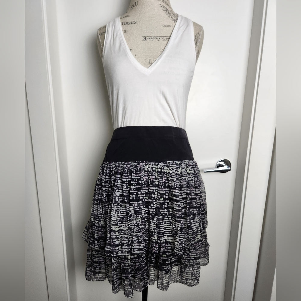 Vintage DKNY Ruffle Silk Mini Skirt
